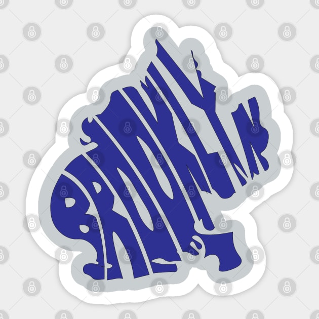 Brooklyn Blue Map Sticker by MAS Design Co